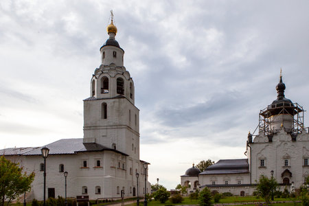 Sviyazhsk, Russia, June 04, 2018: Assumption Cathedral in Sviyazhsk, Republic of Tatarstan. White wall building.  Russia is a male monastery, included in UNESCO World Heritage list.のeditorial素材