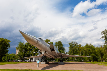 KAZAN, RUSSIA, JUNE 05, 2018: The plane-monument TU-22M3 in Kazan. The fastest bomber in the world.のeditorial素材