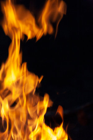 Fire, flames on a black background. Fire for advertising.の写真素材