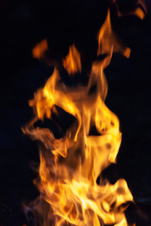 Fire, flames on a black background. Fire for advertising.
