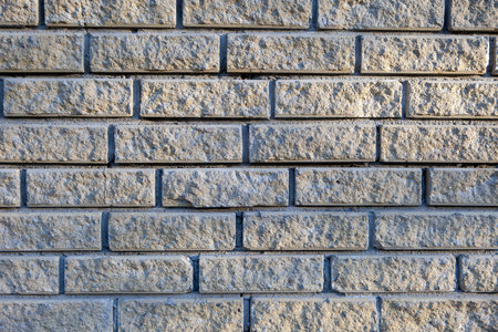 Brick wall of light background in the rays of the sun.の写真素材