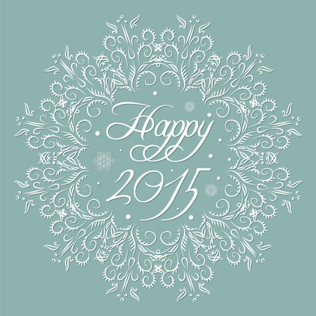 Original greeting card with a beautiful snowflakeのイラスト素材