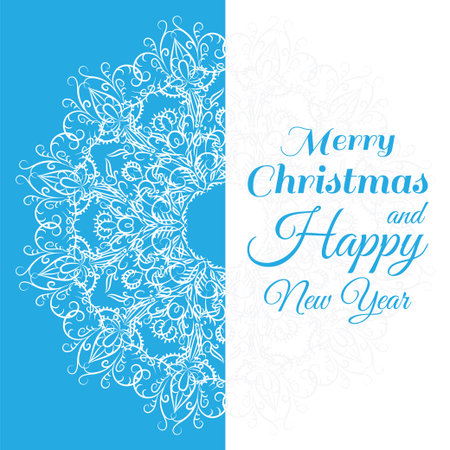 Original greeting card with a beautiful snowflakeのイラスト素材