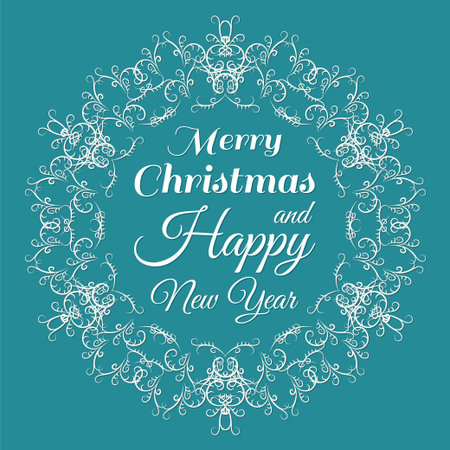 Original greeting card with a beautiful snowflakeのイラスト素材