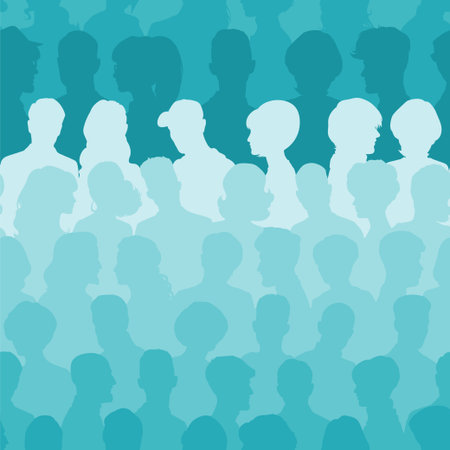 Seamless pattern of people silhouettes for your designのイラスト素材