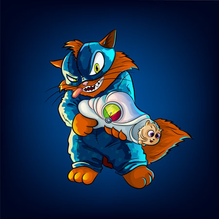 Cat super-villainのイラスト素材