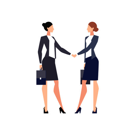 Businesswomen shake hands isolated on white background.のイラスト素材
