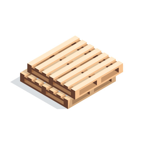 Isometric wooden palletsのイラスト素材