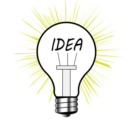 The concept of searching for ideas. light bulbs as a symbol of solutions . Flat vector illustration isolated on a white background.のイラスト素材