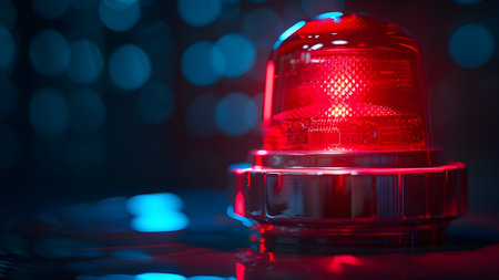Red light on a dark background. Shallow depth of field.