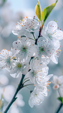 cherry blossom in spring, macro shot with shallow depth of field