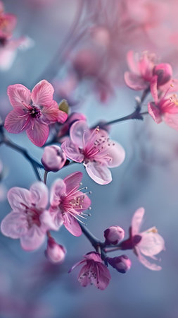 cherry blossom background in soft color and blur style for graphic design