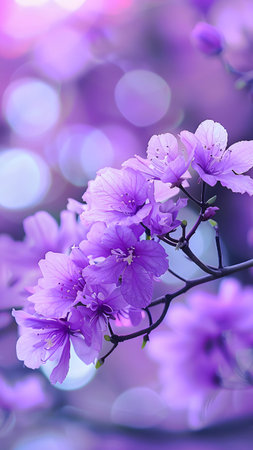 Purple bougainvillea flowers on bokeh background