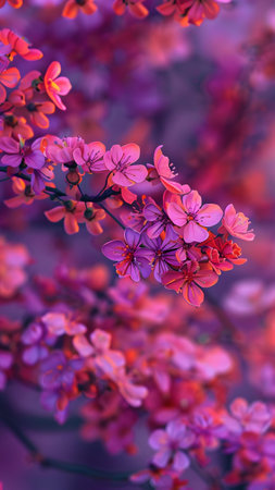 Beautiful pink sakura blossoms in spring, close-up