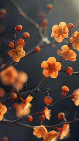 Plum blossom in the morning light, chinese lunar new year