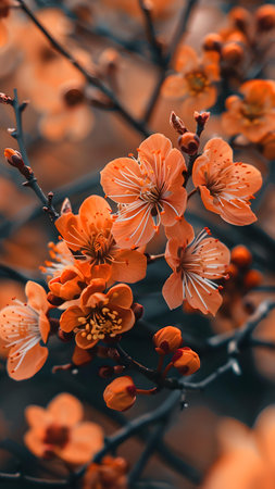 Apricot blossom in spring time. Beautiful floral background.の写真素材