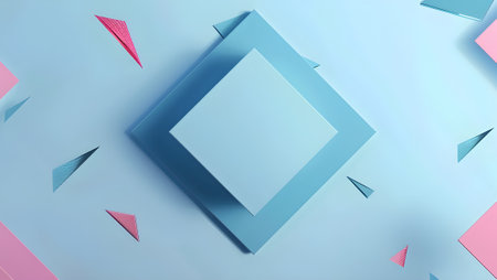 Abstract 3d rendering of geometric shapes. Minimal background design.の写真素材
