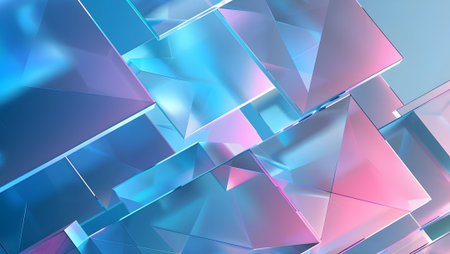 3d rendering of abstract geometric composition with glowing elements in empty space