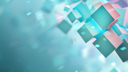 3d rendering of abstract background with cubes. Futuristic technology style.