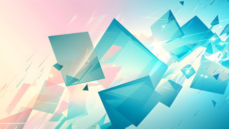 Abstract 3d rendering of geometric shapes. Colorful background with cubes.
