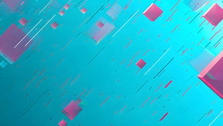 Abstract background with blue and pink cubes. 3d rendering, 3d illustration.