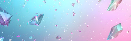 Crystal background. 3d rendering 3d illustration. Horizontal bannerの写真素材