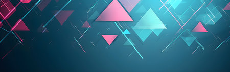 Abstract background with triangles and lines. Geometric technology illustration. Vector design