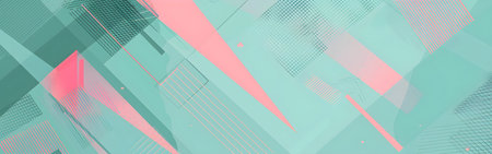 Abstract geometric pattern. Colorful vector background. Horizontal banner.の写真素材