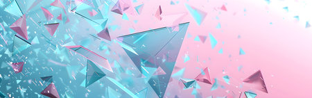 Abstract 3d rendering of chaotic low poly shapes. Futuristic background.の写真素材