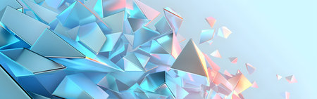 Abstract 3d rendering of chaotic low poly shape. Futuristic polygonal background.