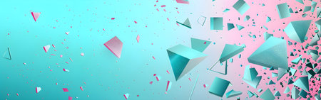 3d render, abstract geometric background, low poly style, 3d illustrationの写真素材