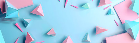 3d rendering, abstract geometric background, low poly triangle shape pattern