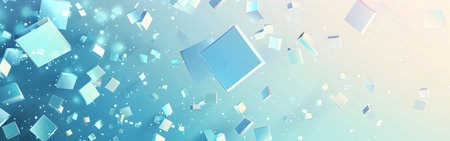 Abstract blue background with cubes. 3d rendering, 3d illustration.