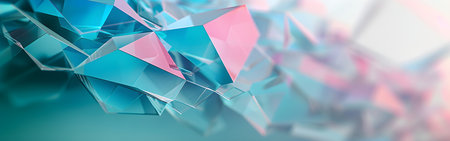 Abstract 3d rendering of chaotic low poly shape. Futuristic background with polygonal shape.