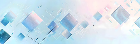 Abstract background with squares and lines. Technology concept. Vector banner.