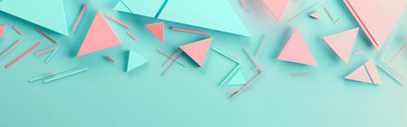 Abstract 3d rendering of chaotic geometric shapes in pastel colors. Futuristic background design.の写真素材