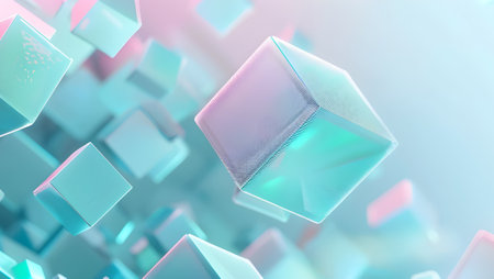 Abstract geometric background with cubes. 3d rendering, 3d illustration.の写真素材