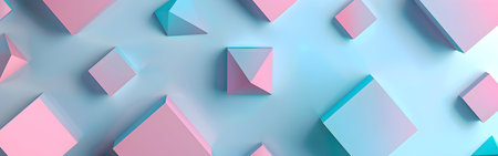 Abstract 3d rendering of geometric shapes. Colorful background with cubes.の写真素材