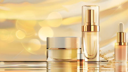 Cosmetic product  on bokeh background. 3d illustrationの写真素材