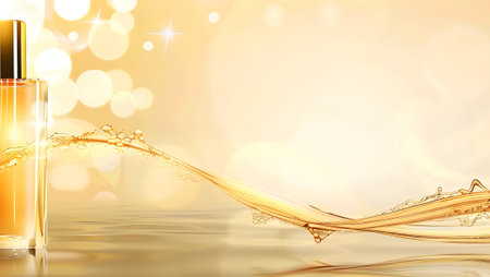 Cosmetic cream bottle ads template on bokeh background. 3D illustrationの写真素材