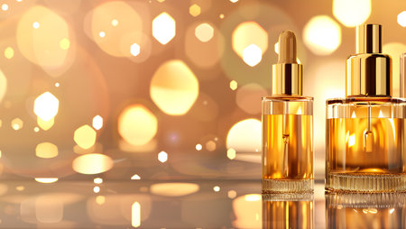 Cosmetic products on bokeh background. 3d illustration.の写真素材