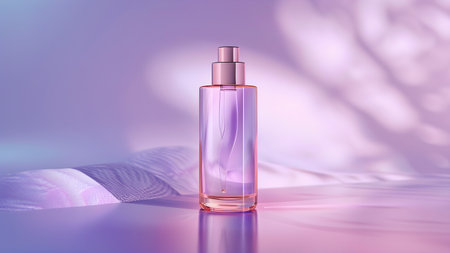 Perfume bottle mockup on abstract background. 3d illustrationの写真素材