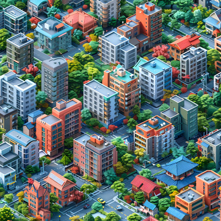 Seamless pattern of modern multi-storey residential buildings.の写真素材