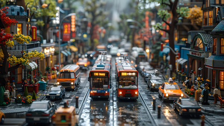 Lego city street. Miniature city.の写真素材