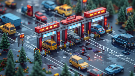 Police station in the city. The concept of crime scene. 3d renderingの写真素材