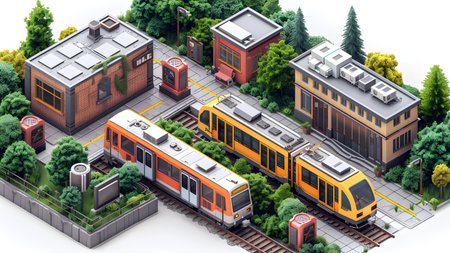 Subway station isometric view. 3d render. High quality illustrationの写真素材