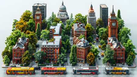 City of London with a lot of buildings and streets. 3d renderingの写真素材