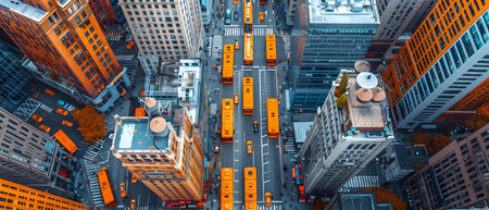 Aerial view of Manhattan, New York City, United States.の写真素材