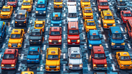 Traffic jam in the city. Traffic jam in the city. 3d rendering