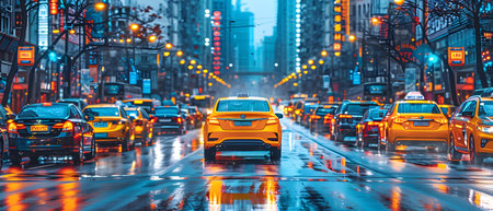 Traffic in the city at night. Car traffic in rush hourの写真素材